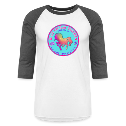 BLUE COLLAR UNICORN Baseball T-Shirt - white/charcoal