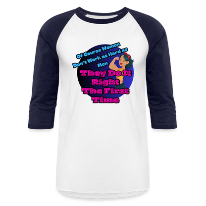 WOMEN DO IT RIGHT Baseball T-Shirt - white/navy