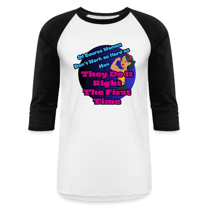 WOMEN DO IT RIGHT Baseball T-Shirt - white/black