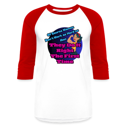 WOMEN DO IT RIGHT Baseball T-Shirt - white/red