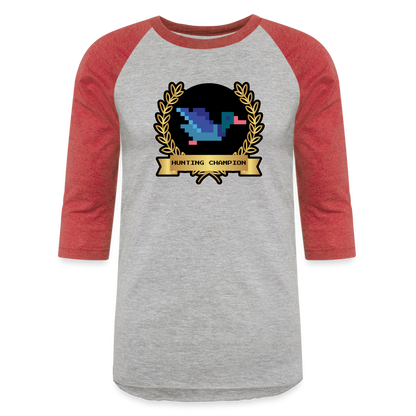 HUNTING CHAMPION Baseball T-Shirt - heather gray/red