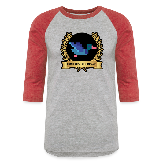 HUNTING CHAMPION Baseball T-Shirt - heather gray/red