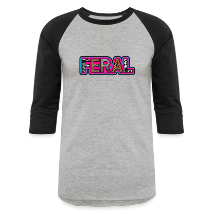 FERAL Baseball T-Shirt - heather gray/black