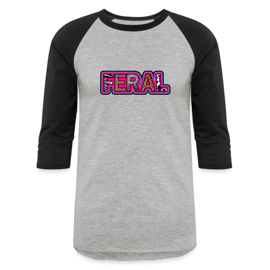 FERAL Baseball T-Shirt - heather gray/black