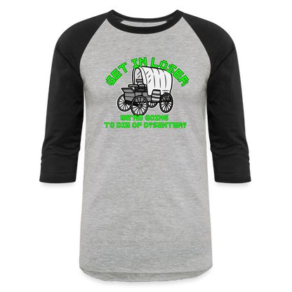 GET IN LOSER Baseball T-Shirt - heather gray/black