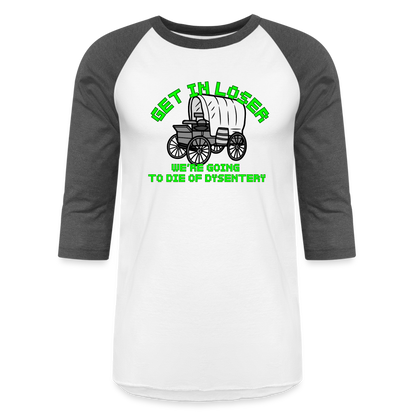 GET IN LOSER Baseball T-Shirt - white/charcoal