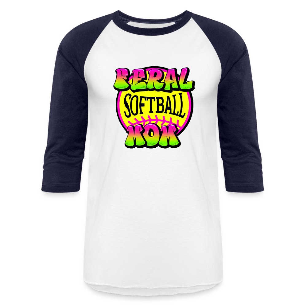 FERL SOFTBALL MOM Baseball T-Shirt - white/navy