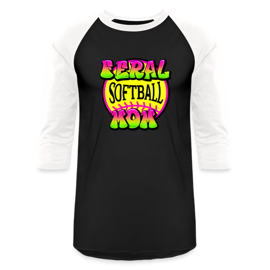 FERL SOFTBALL MOM Baseball T-Shirt - black/white