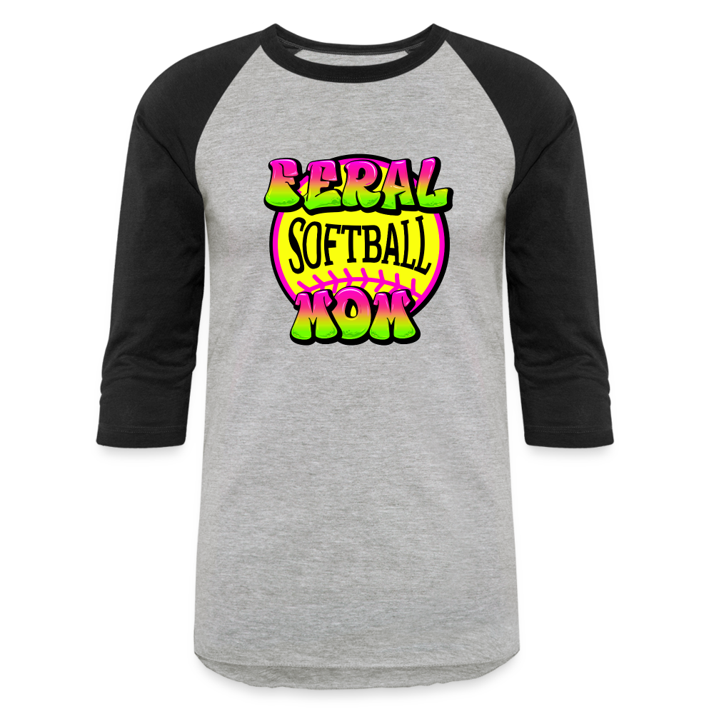 FERL SOFTBALL MOM Baseball T-Shirt - heather gray/black