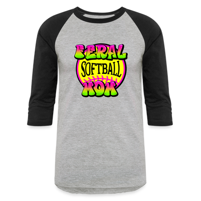 FERL SOFTBALL MOM Baseball T-Shirt - heather gray/black