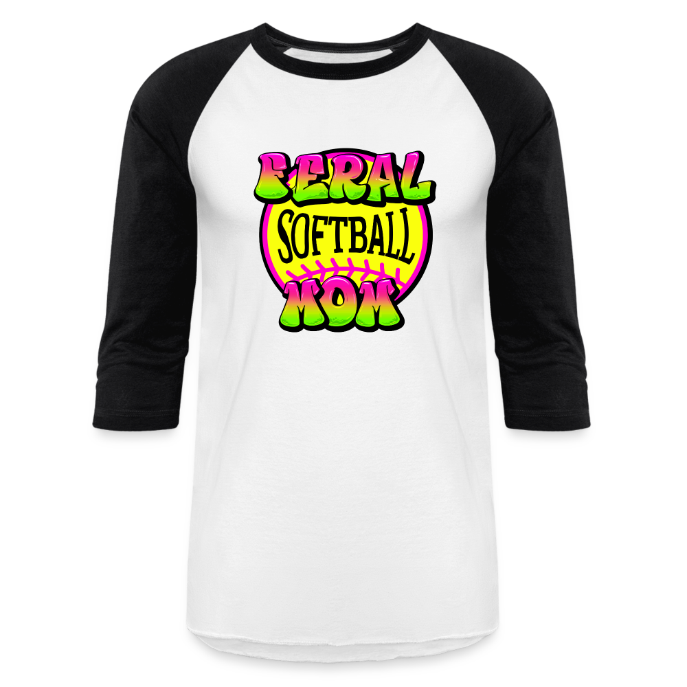 FERL SOFTBALL MOM Baseball T-Shirt - white/black