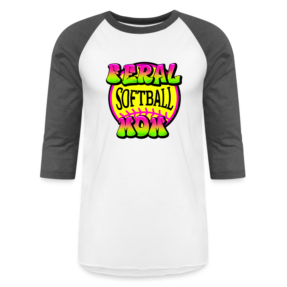 FERL SOFTBALL MOM Baseball T-Shirt - white/charcoal