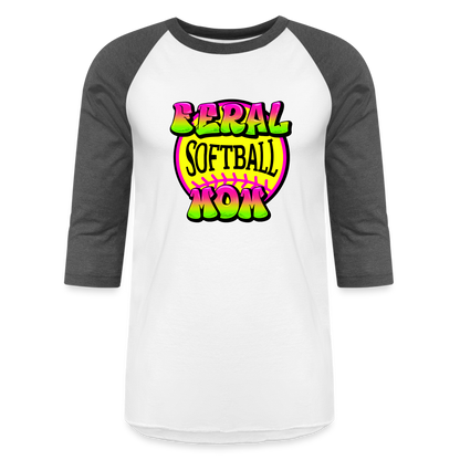 FERL SOFTBALL MOM Baseball T-Shirt - white/charcoal