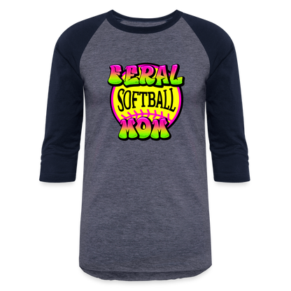 FERL SOFTBALL MOM Baseball T-Shirt - heather blue/navy
