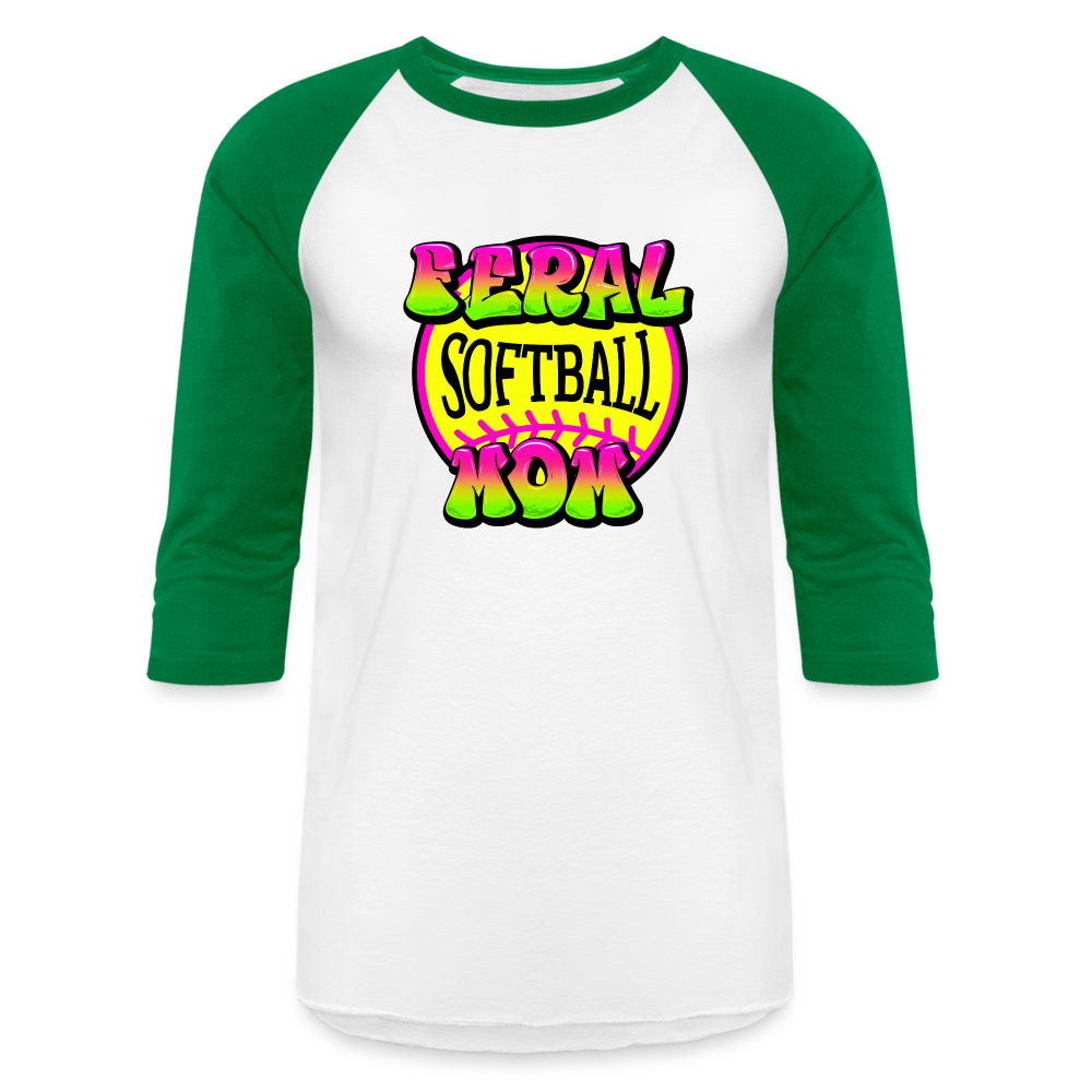 FERL SOFTBALL MOM Baseball T-Shirt - white/kelly green