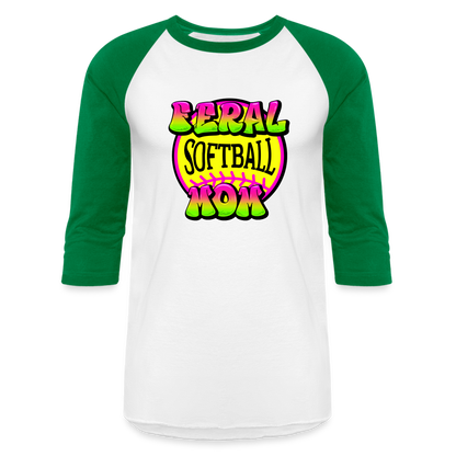 FERL SOFTBALL MOM Baseball T-Shirt - white/kelly green