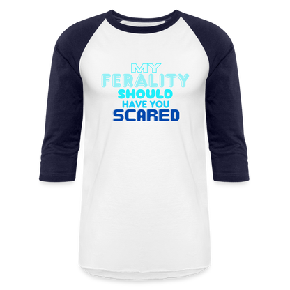 FERALITY Baseball T-Shirt - white/navy