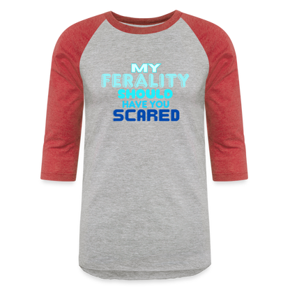 FERALITY Baseball T-Shirt - heather gray/red
