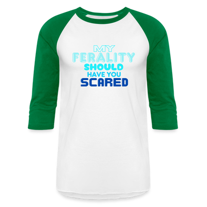 FERALITY Baseball T-Shirt - white/kelly green