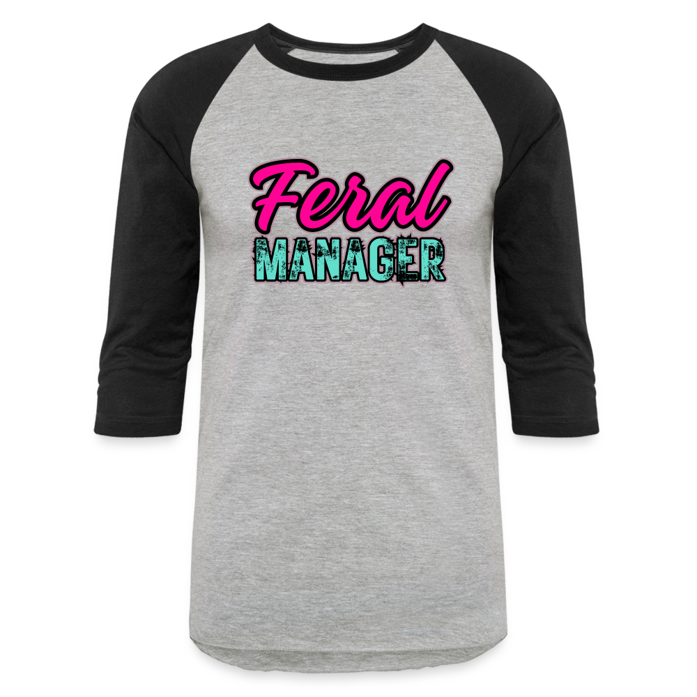 FERAL MANAGER Baseball T-Shirt - heather gray/black