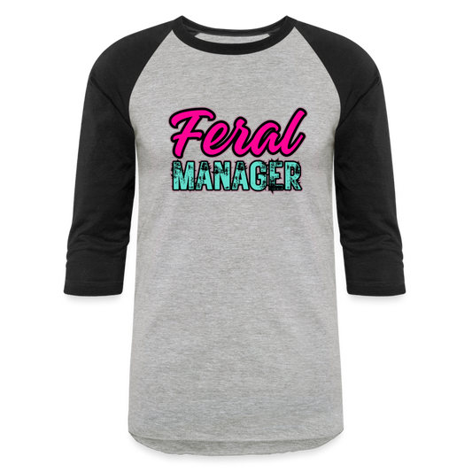 FERAL MANAGER Baseball T-Shirt - heather gray/black