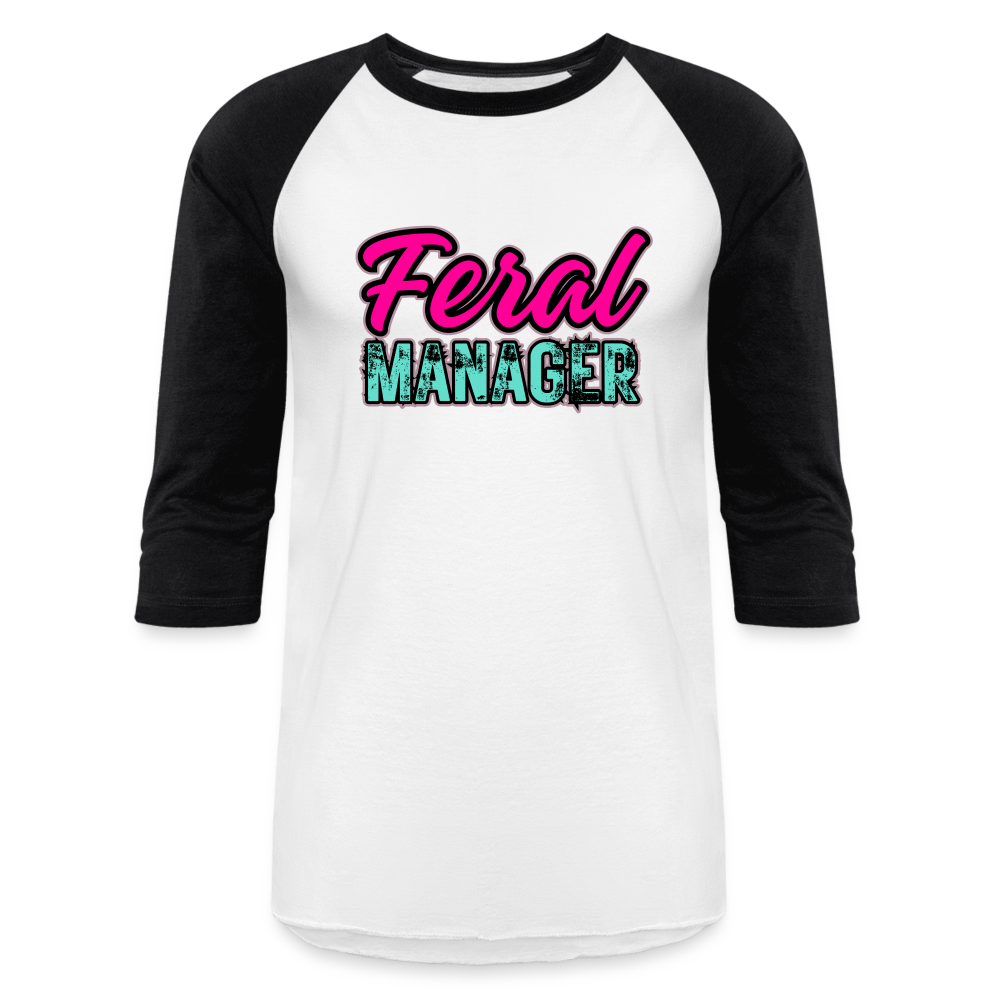 FERAL MANAGER Baseball T-Shirt - white/black