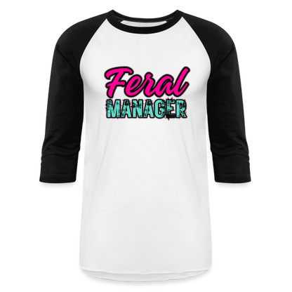 FERAL MANAGER Baseball T-Shirt - white/black