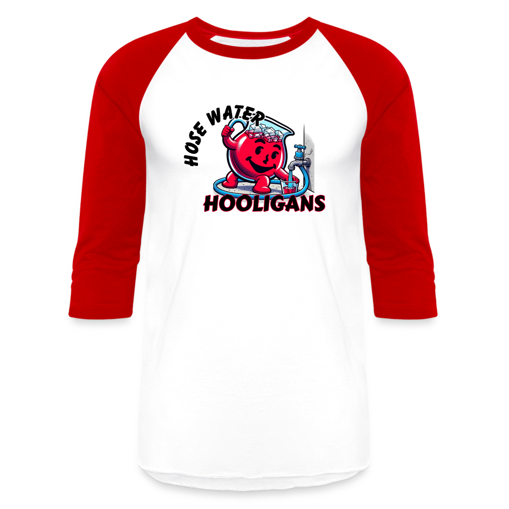 HOSE WATER HOOLIGAN Baseball T-Shirt - white/red