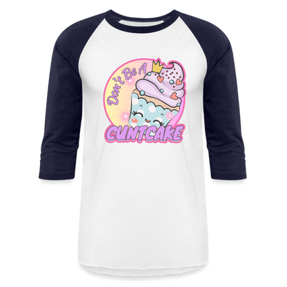 CUNTCAKE Baseball T-Shirt - white/navy