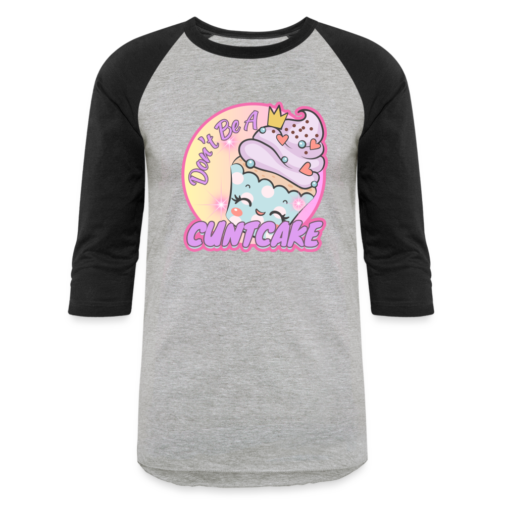 CUNTCAKE Baseball T-Shirt - heather gray/black