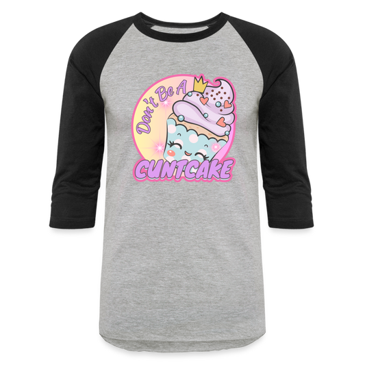 CUNTCAKE Baseball T-Shirt - heather gray/black