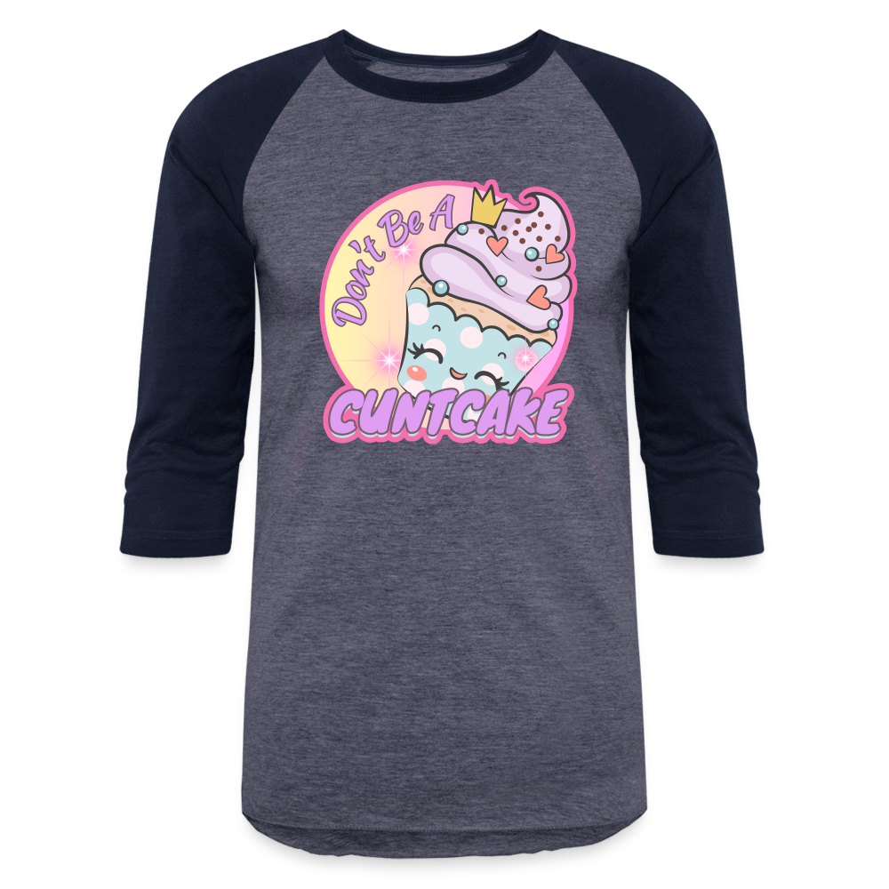 CUNTCAKE Baseball T-Shirt - heather blue/navy