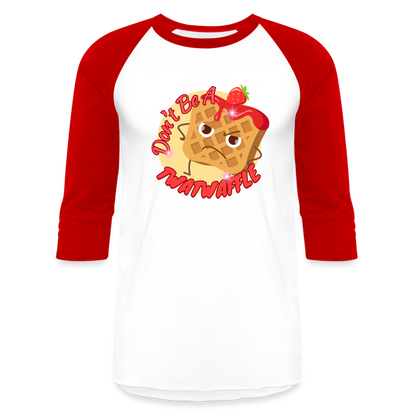 TWATWAFFEL Baseball T-Shirt - white/red