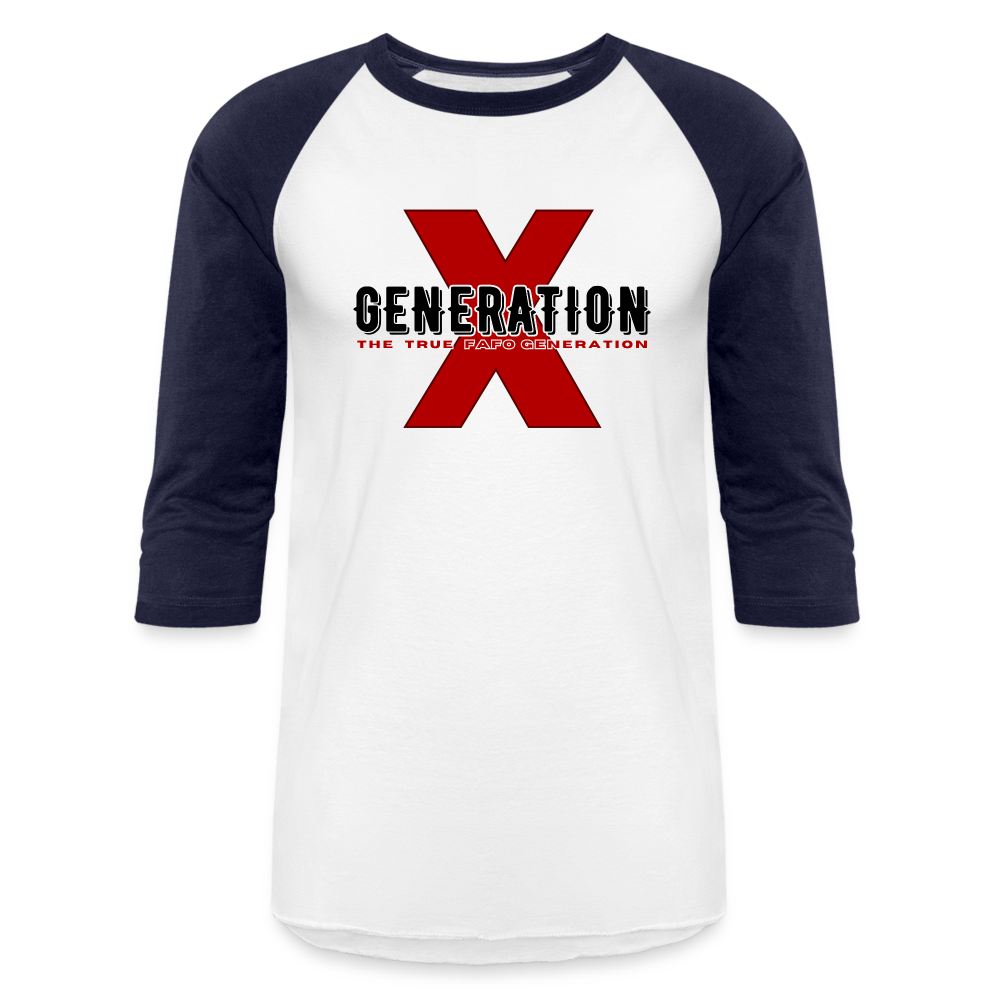 GEN X FAFO Baseball T-Shirt - white/navy