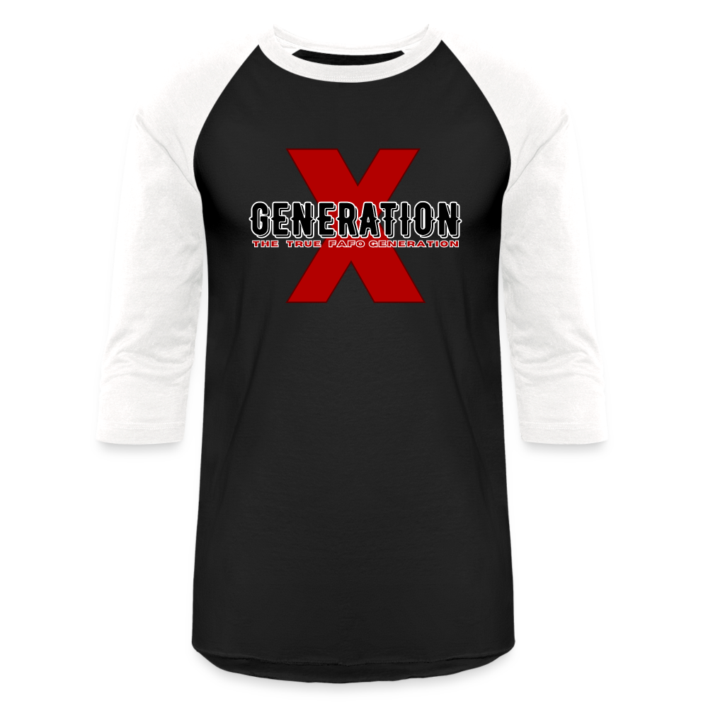 GEN X FAFO Baseball T-Shirt - black/white