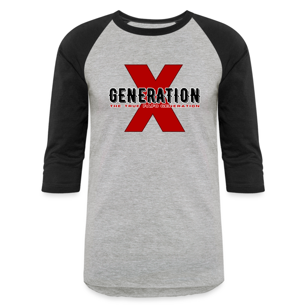 GEN X FAFO Baseball T-Shirt - heather gray/black