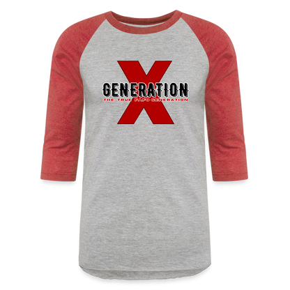 GEN X FAFO Baseball T-Shirt - heather gray/red