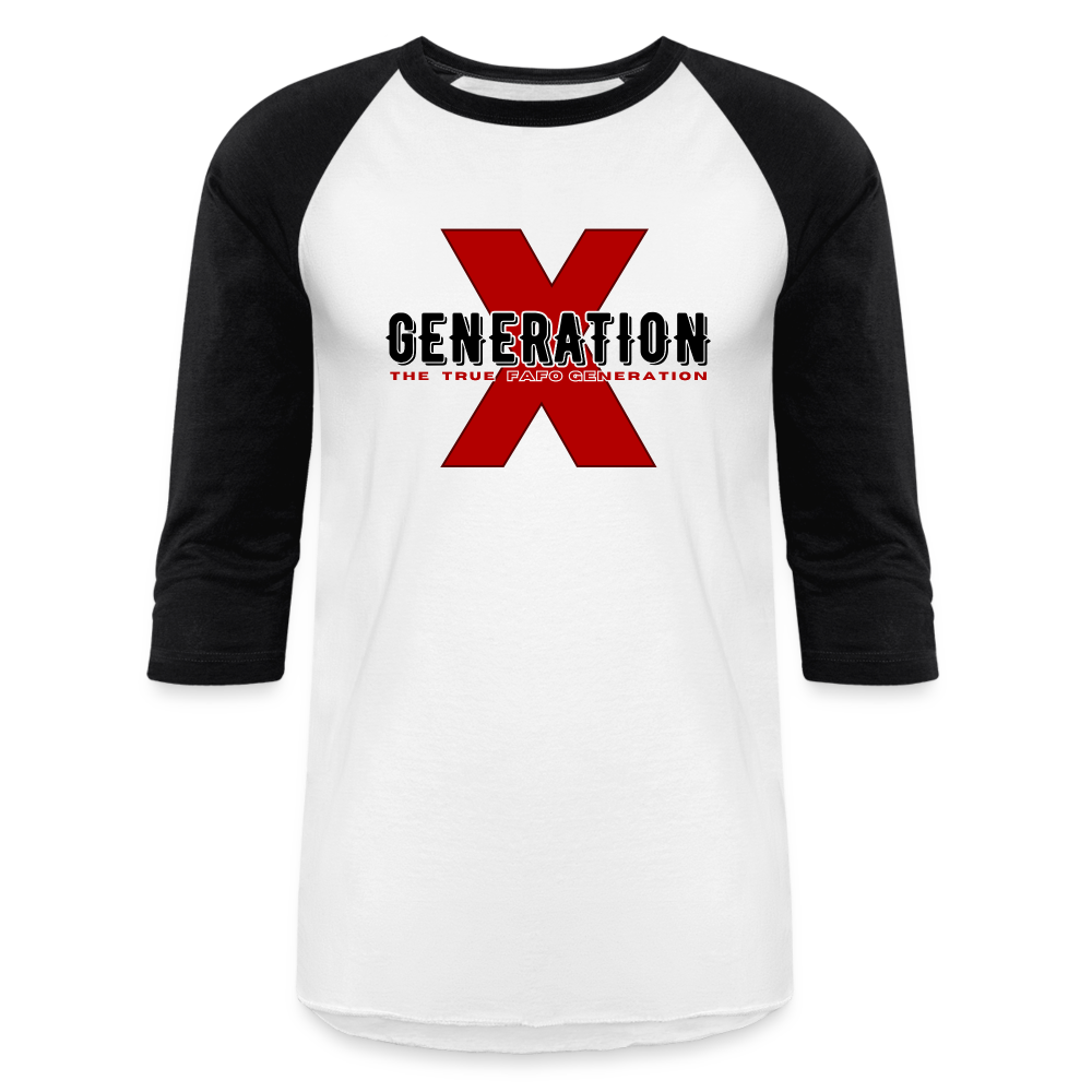 GEN X FAFO Baseball T-Shirt - white/black