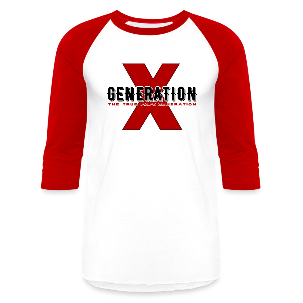 GEN X FAFO Baseball T-Shirt - white/red