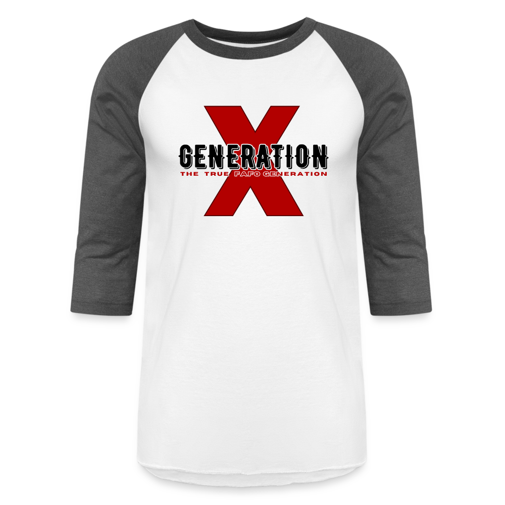 GEN X FAFO Baseball T-Shirt - white/charcoal