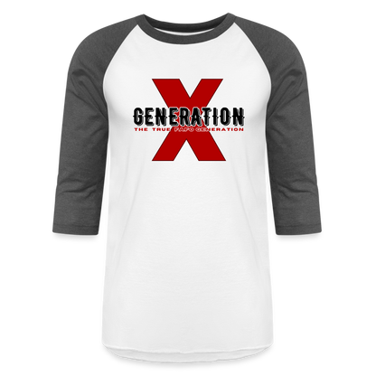 GEN X FAFO Baseball T-Shirt - white/charcoal