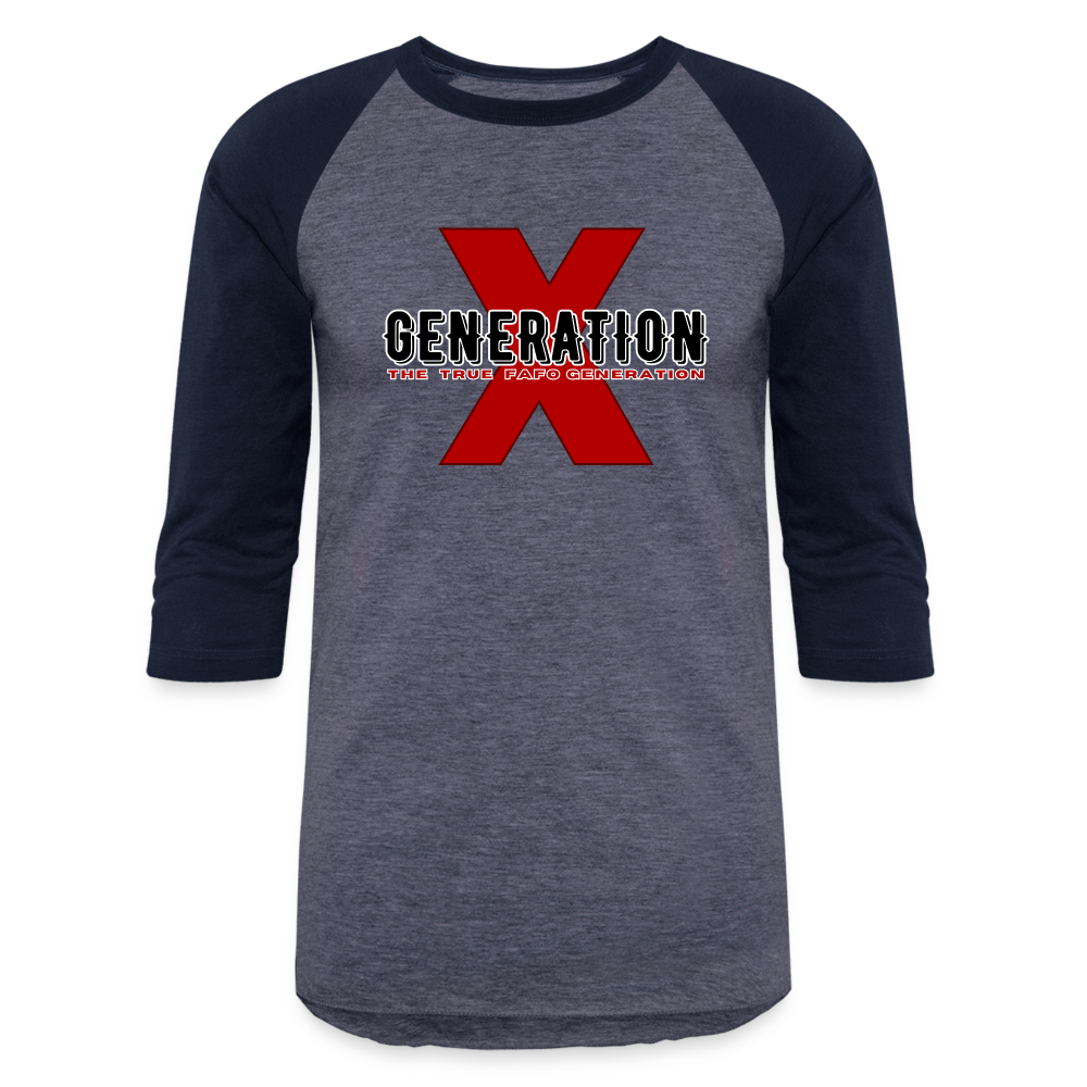 GEN X FAFO Baseball T-Shirt - heather blue/navy