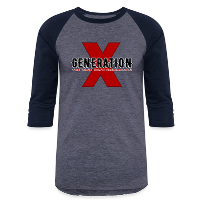 GEN X FAFO Baseball T-Shirt - heather blue/navy