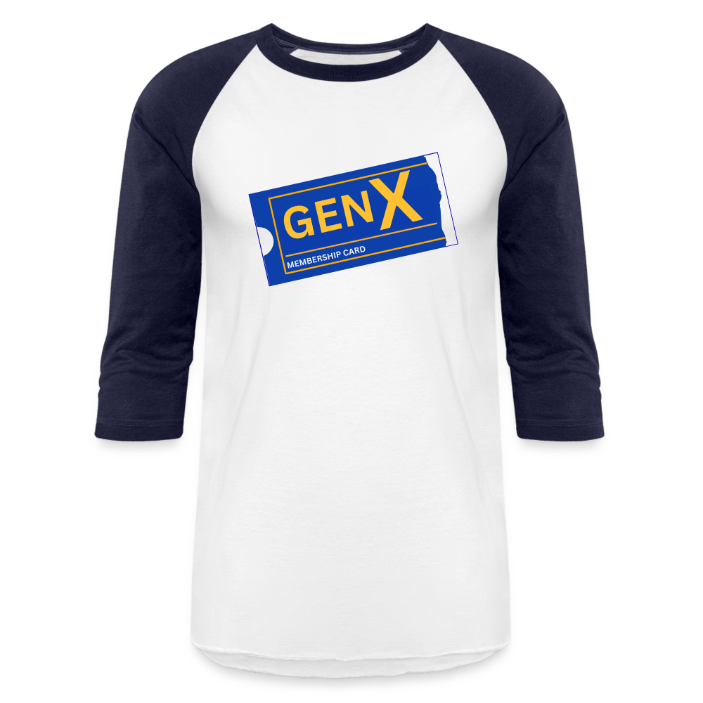 GEN X MEMBERSHIP CARD Baseball T-Shirt - white/navy