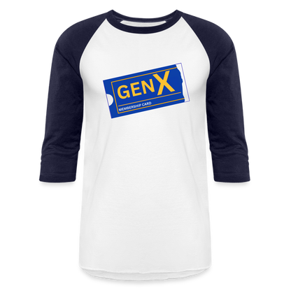 GEN X MEMBERSHIP CARD Baseball T-Shirt - white/navy