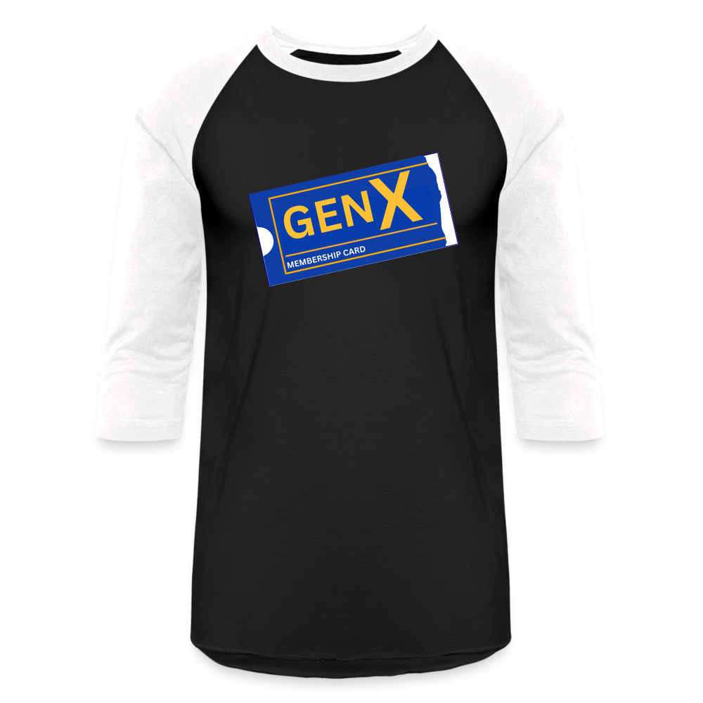 GEN X MEMBERSHIP CARD Baseball T-Shirt - black/white