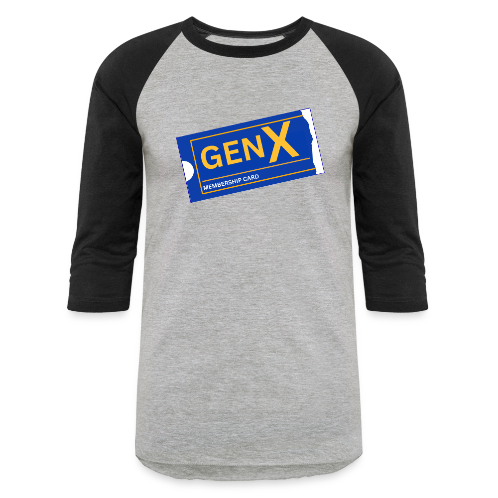 GEN X MEMBERSHIP CARD Baseball T-Shirt - heather gray/black