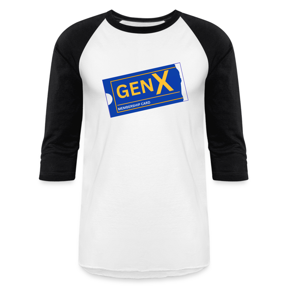 GEN X MEMBERSHIP CARD Baseball T-Shirt - white/black