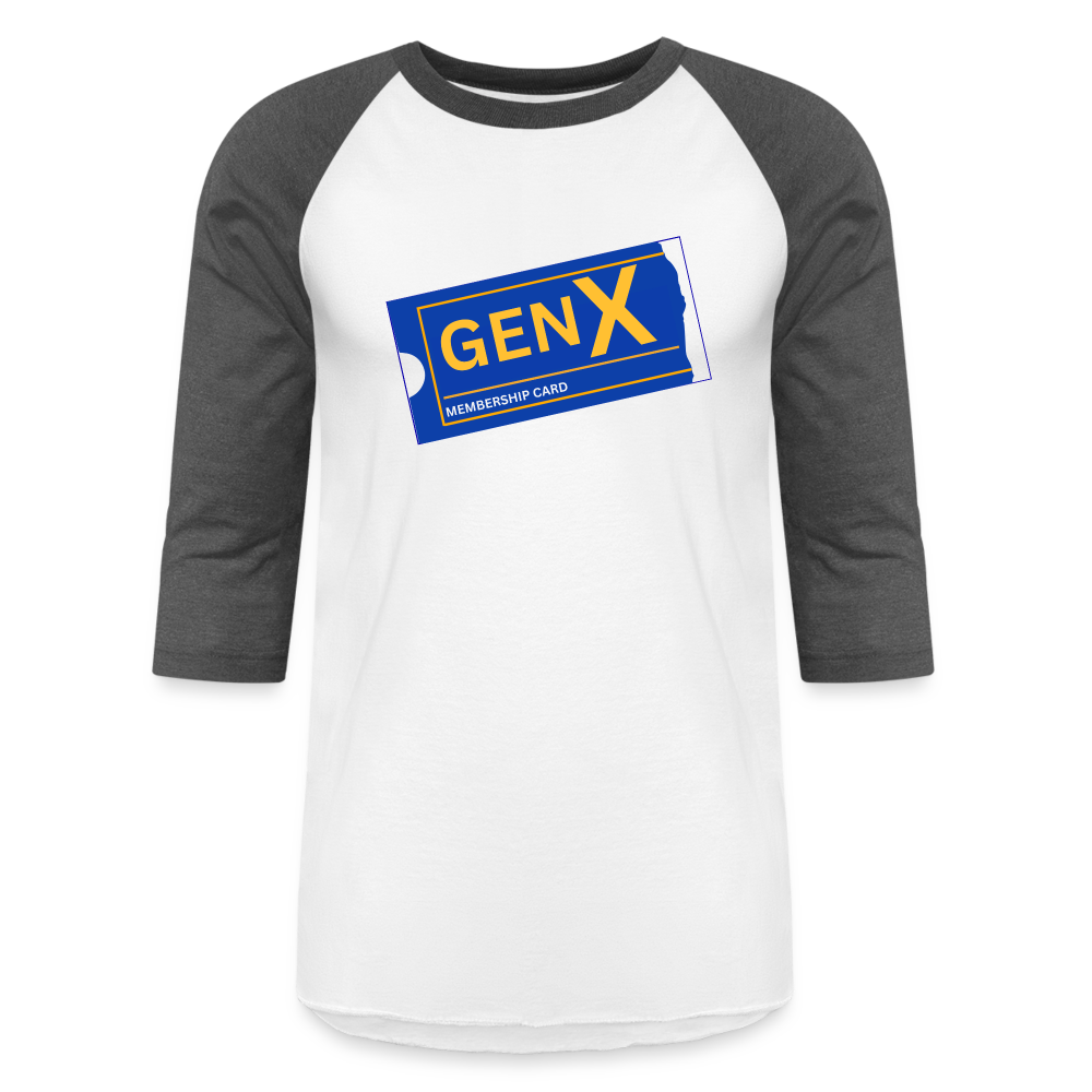 GEN X MEMBERSHIP CARD Baseball T-Shirt - white/charcoal