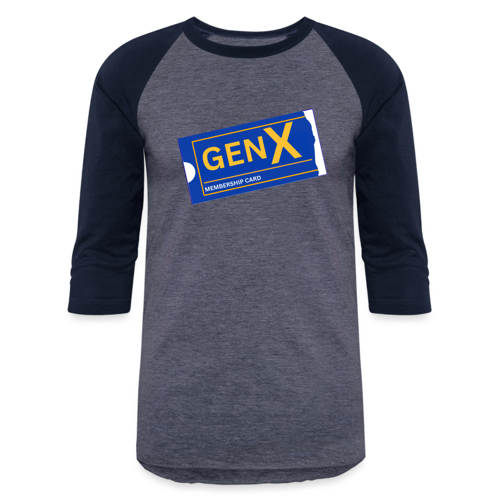 GEN X MEMBERSHIP CARD Baseball T-Shirt - heather blue/navy